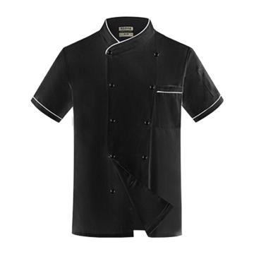 英格杰家 夏季透气网短袖厨师服印制需咨询，定制logo另外收费 TL1672，黑色,3XL