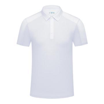 英格杰家 提花网眼针织拼肩短袖T恤POLO衫 GYJ1188T白色，4XL