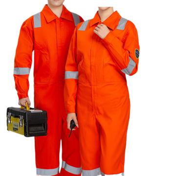 英格杰家 防静电阻燃连体工作服纯棉反光防烫可定制logoS-4XL(备注尺码），定制logo另外收费 HY-882，橘红