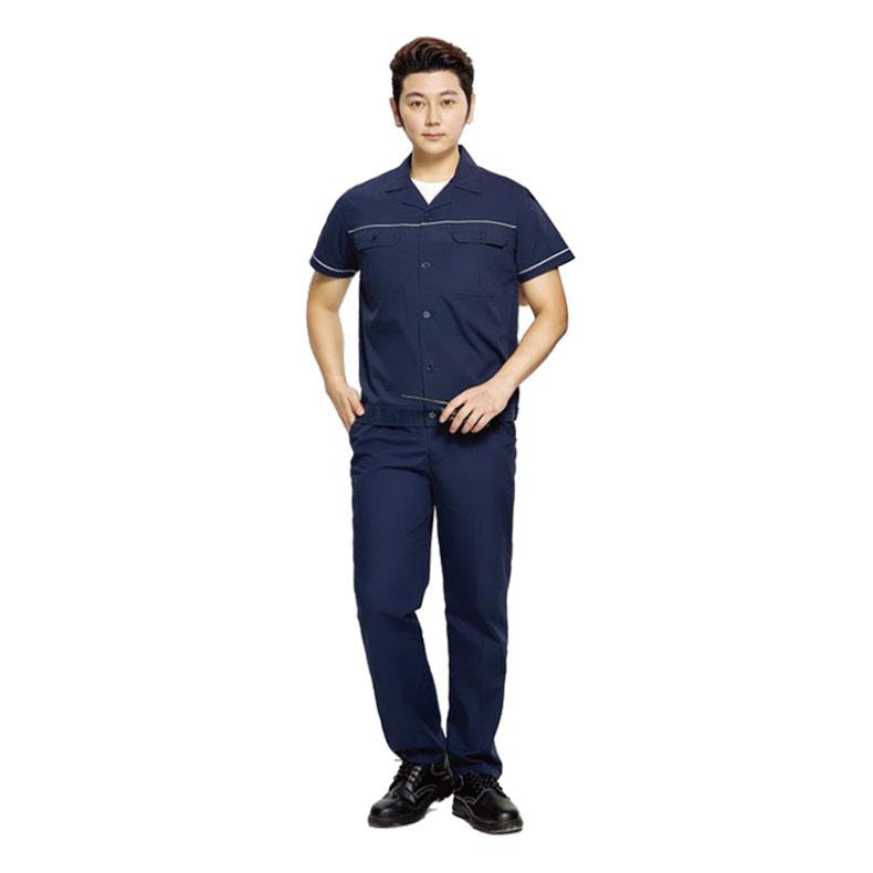 ALLAXDO 涤棉短袖工作服套装门襟纽扣款 GM1SSG1159K6，3XL/185