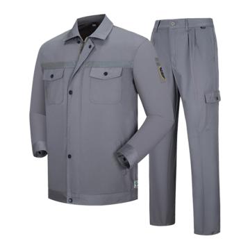 英格杰家 抗油拒水防静电特种服工作套装160-190（下单备注尺码，印制需咨询），定制logo另外收费 TZ-167，中灰色