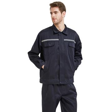 佰伊 BY防酸碱工作服套装带反光条 藏青色（同系列20件起订） 6013M-M