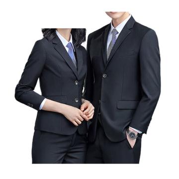 英格杰家 商务修身西服工作职业套装S-5XL(备注尺码）两扣西服2件套（男女款可选） ZZH168A-168kz，黑色