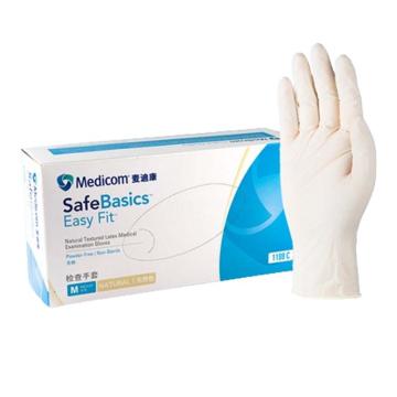 麦迪康 一次性乳胶检查手套乳白色，无粉，麻面，6.0g，100只/盒，10盒/箱 1188C，中号
