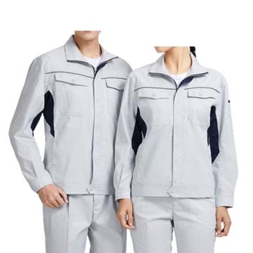 英格杰家 夏季竹纤维长袖工作服套装S-5XL(备注尺码） GZF-ZXW，灰色套装
