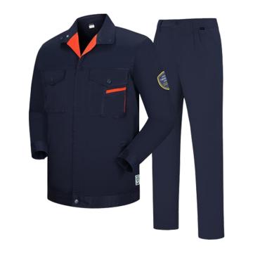 英格杰家 防风立领防酸碱防静电工作服套装160-190（下单备注尺码，印制需咨询），定制logo另外收费 TZA13，深蓝色