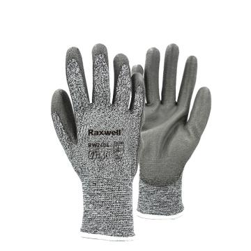 Raxwell 5级&D级防切割手套9"/L，PU涂层，13针，1副/袋 RW2406