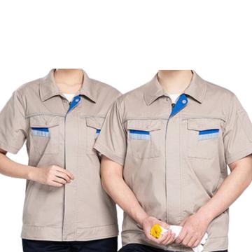 英格杰家 高档CVC防静电短袖工作服套装160-190，下单备注尺码 DK-01，灰色