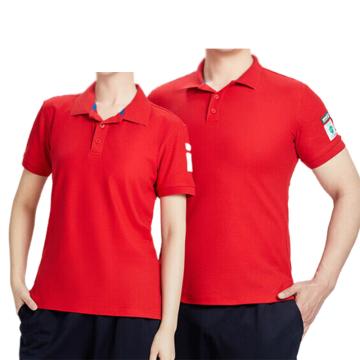 英格杰家 夏季防静电POLO衫工作短袖160-195（下单备注尺码，印制需咨询），定制logo另外收费 LW-6074，红色