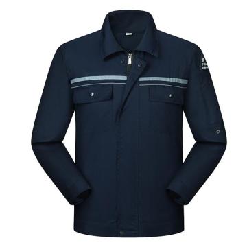 Raxwell 工作服套装夏季长袖单层防静电，35%棉65%涤，藏蓝色，4XL（同款10套起订） RW8223