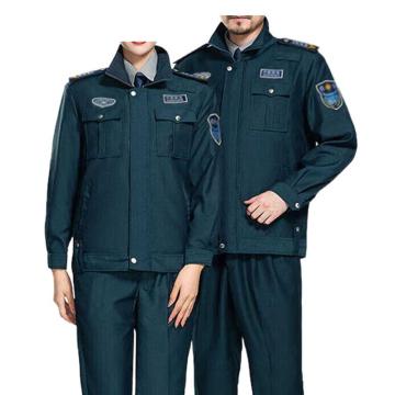 英格杰家 春秋保安服套装制服含贴标，160-190（下单备注尺码，印制需咨询），定制logo另外收费 BAF-XA，墨绿拉链款
