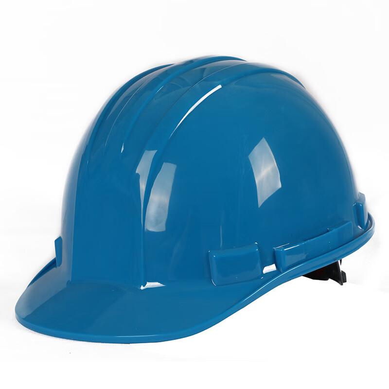 安客来 N型三筋PE安全帽按钮款 可定制LOGO HSKY-N 蓝色 按钮款