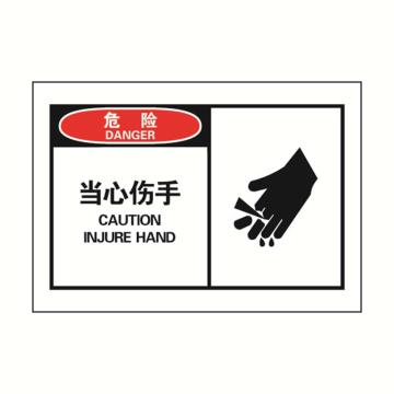 安赛瑞 OSHA危险警示标签-当心伤手，127×89mm 32907