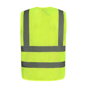 巨化 警示服马甲桃形网眼布120/㎡，荧光黄，M-2XL（下单备注尺码） JHOMBY2402WB