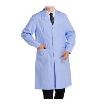 朗道推荐 实验室大褂涤棉（同系列10件起订） 蓝色长袖-2XL