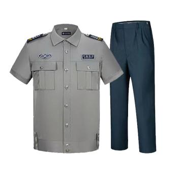 英格杰家 春夏季保安作训服制服160-190（配标贴，下单备注尺码，印制需另收费） JFBACY001+JFBAF003，灰色短袖套装