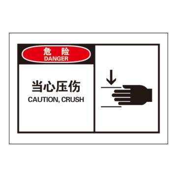 Raxwell OSHA安全警示标签-危险：当心压伤，127*89mm，不干胶 RSSH0026