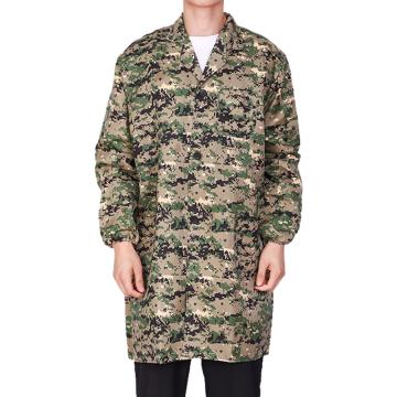 共泰 劳保服大褂制服呢连体防尘服长袖绿电子迷彩款可印字GT-LBG-02M均码 GT-LBG-02M