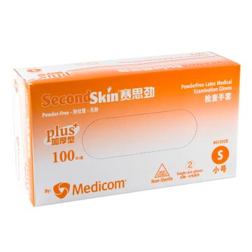 麦迪康 一次性乳胶手套加强型，无粉，中号/M，100只/盒，10盒/箱 1202C