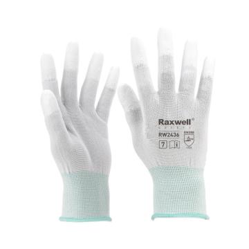 Raxwell 涤纶针织PU工作手套 (指浸)13针，XL码，10副/包 RW2439