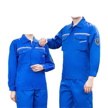 英格杰家 夏季防酸碱防静电工作服套装160-190，B款宝蓝色(夏款)（下单备注尺码） TZS16X-1