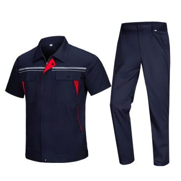 英格杰家 夏季工作服短袖男女套装160-190（下单备注尺码，印制需咨询），定制logo另外收费 GYJ6005，藏蓝色