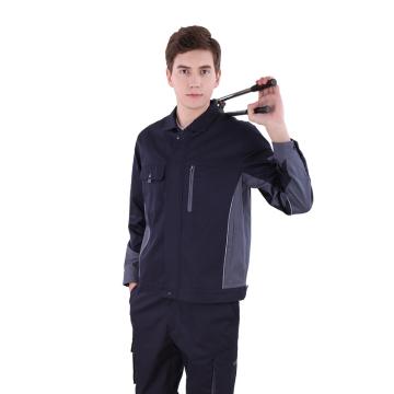 斯卡地尔 藏蓝色时尚网格防静电高棉工作服套装，L/170ESD17CVC1101BG/ESD17CVC1111NB-L ESD17CVC1101BG/ESD17CVC1111NB-L