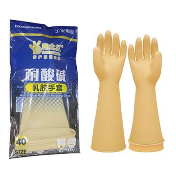 南北红 耐酸碱乳胶手套本色/黑色、均码（新老包装、颜色随机发，有颜色要求下单请备注） 40cm