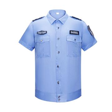 英格杰家 春夏季保安作训服制服160-190（配标贴，下单备注尺码，定制logo另外收费） JFBACY001，蓝色短袖