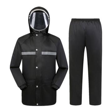 燕王 骑行反光分体雨衣套装黑色 带反光条，春亚纺，男女款 燕王 YW718-XL