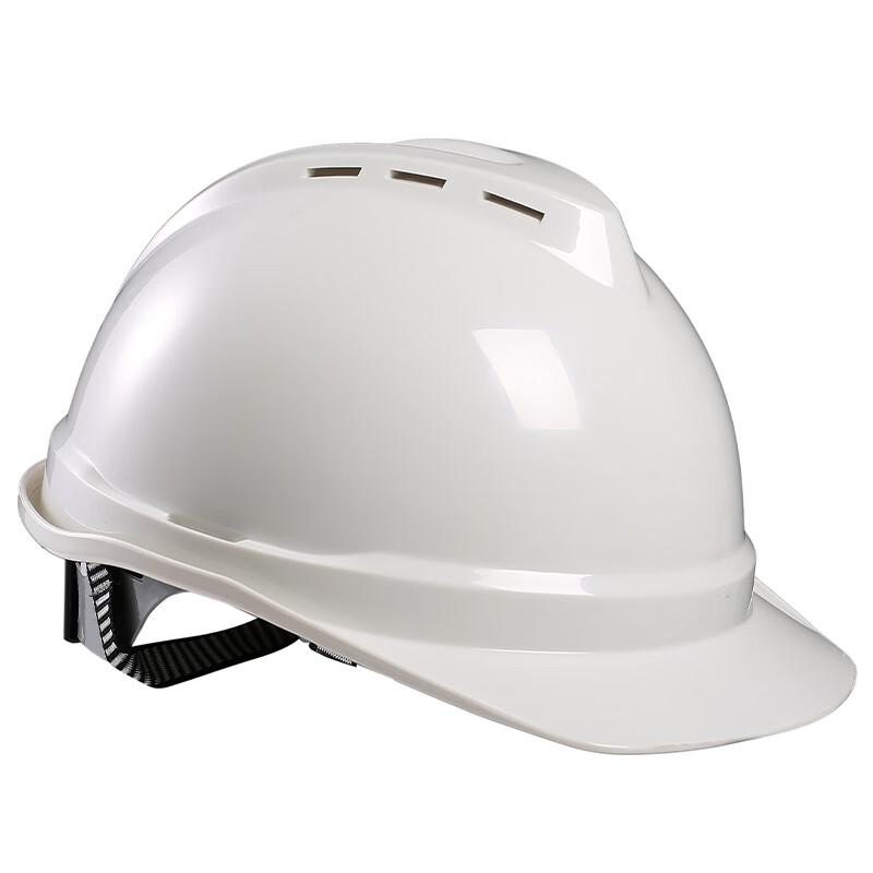 安客来 V型透气孔ABS安全帽旋钮款 可定制LOGO HSKY-3-V 白色 旋钮款