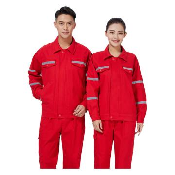 笙谷 春秋工作服全棉厚纱卡，红色 XGPD036A-3XL