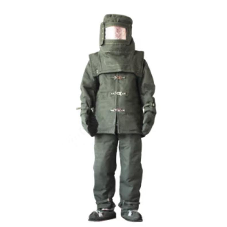 美康 耐高温隔热绿色消防避火服6件套，L码 MKF-01