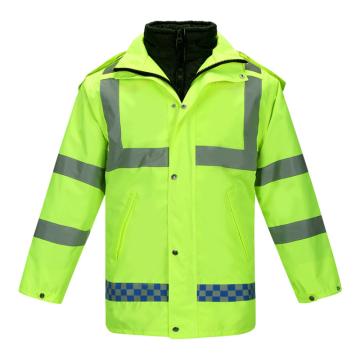 成楷科技 冬季反光棉袄 保暖棉衣 加厚反光雨衣 反光工装服荧光绿 CKB-MF073-3XL