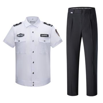 英格杰家 春夏季保安作训服制服160-190（配标贴，下单备注尺码，印制需另收费） JFBACY001+JFBAF003，白色短袖套装