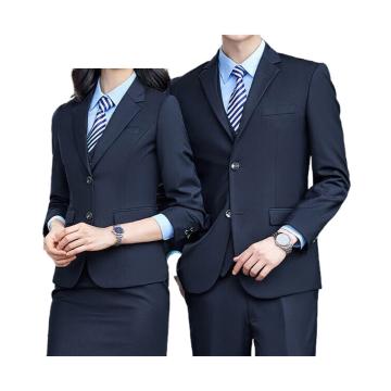 英格杰家 商务修身西服工作职业套装S-5XL(备注尺码）两扣西服2件套（男女款可选） ZZH168A-168kz，藏青