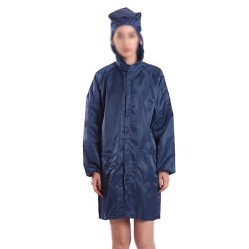 共泰 防静电条纹连帽大褂 GT-FLMDG，藏青色L