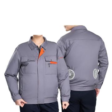 英格杰家 夏季风扇服空调服工程服160-190（下单备注尺码，定制logo另外收费） GYJ888，灰色上衣+9600MAH配件套