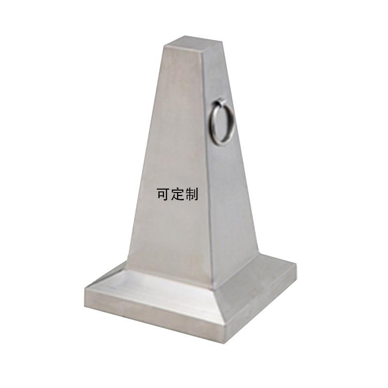 月桐 201不锈钢平顶路锥可定制 300×300×500mm 银色 重约2.2kg YT-XCCBXG10