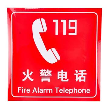 安赛瑞 消防安全标识警示牌 20*20cm 火警电话119 PVC不干胶 EA100197