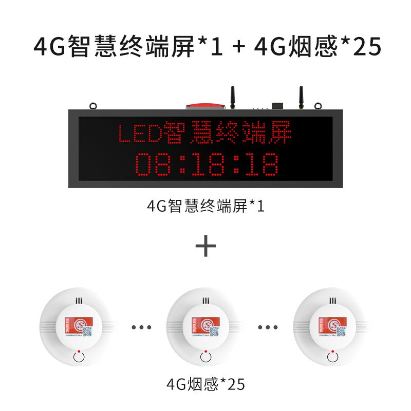 艾礼安 4G烟雾报警器25个，配套一台4G显示屏 4G烟感消防报警系统2