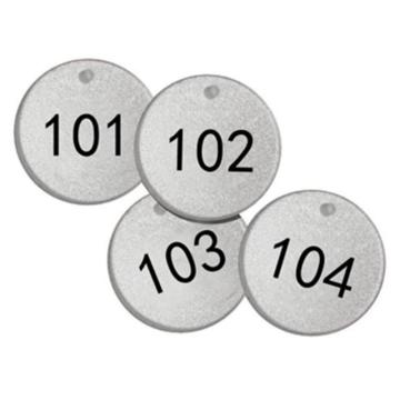 安赛瑞 反光塑料号码吊牌-圆形，Ф38.1mm，银底黑字，号码101-125 14779