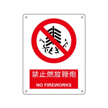 嘉辽 禁止燃放鞭炮，250×315mm，自发光不干胶材质 EBS0641
