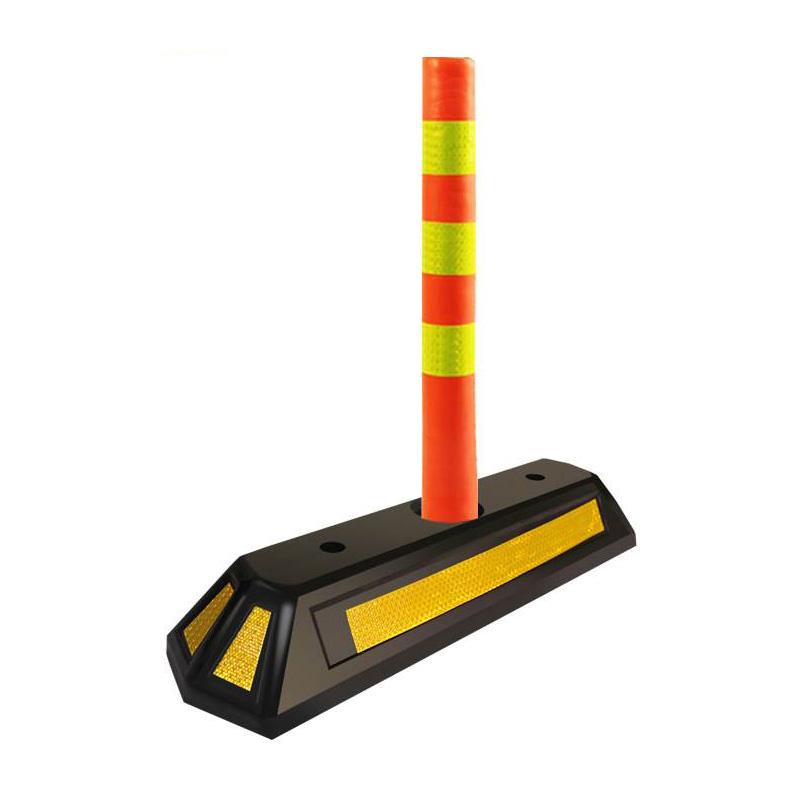 月桐 ETC道路分道体警示柱警示柱高73cm 740×210×120mm 黄黑色 YT-XJSZ50