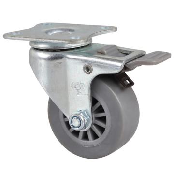 易得力 平顶刹车超级人造胶(TPE)脚轮脚轮小型2寸30kg 26122H-262-53