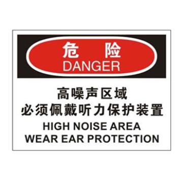 Blive OSHA危险标识-高噪声区域必须佩戴听力保护装置，1mm铝板，250×315mm BL-AL-32748
