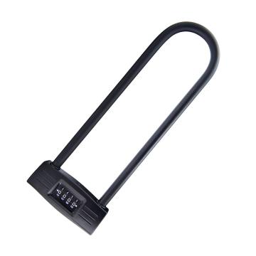 安赛瑞 U型锁玻璃门锁 黑色 76×332mm 430832