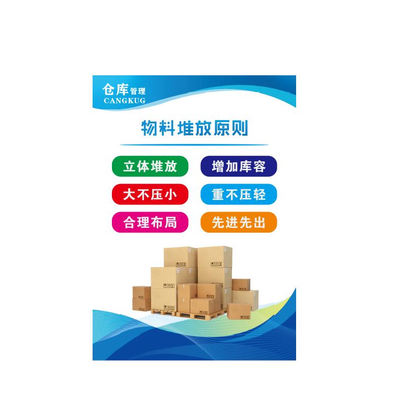 帛拉 仓库管理海报"物料堆放原则"，5mmKT板包边，600*800mm 71414