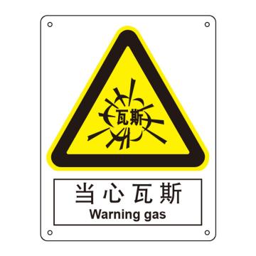 嘉辽 当心瓦斯，中英文250×315mm，自粘性乙烯 EBS0424