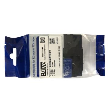 Blive 标签机色带，PET，18mm×8m，白底黑字 BL-241